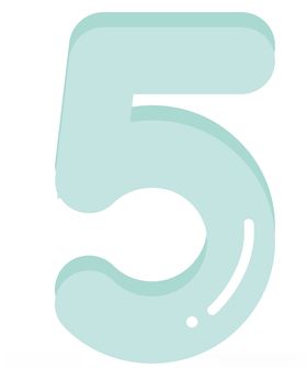 可爱彩色卡通数字5