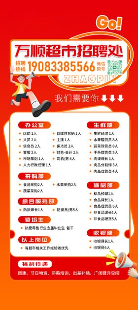 超市招聘展架