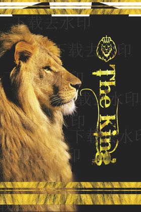 狮子大牌男装金色花纹