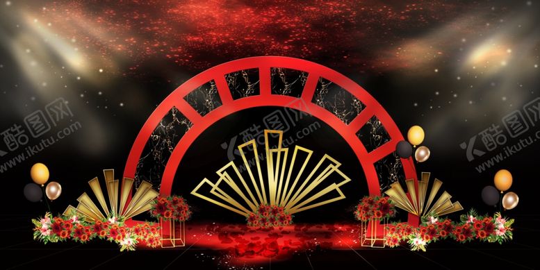 编号：96787207032339229601【酷图网】源文件下载-红色婚礼设计背景图片