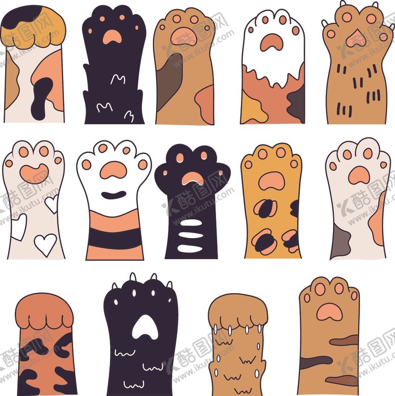 编号：20305904030312408222【酷图网】源文件下载-猫爪图案