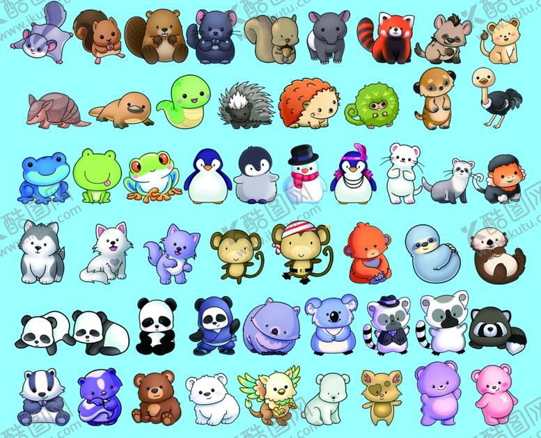编号：97354209191635015023【酷图网】源文件下载-可爱卡通动物
