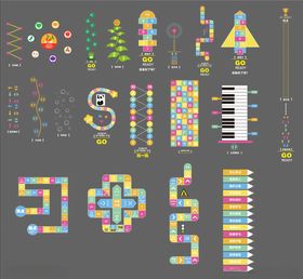 游戏多彩几何形状图案集合