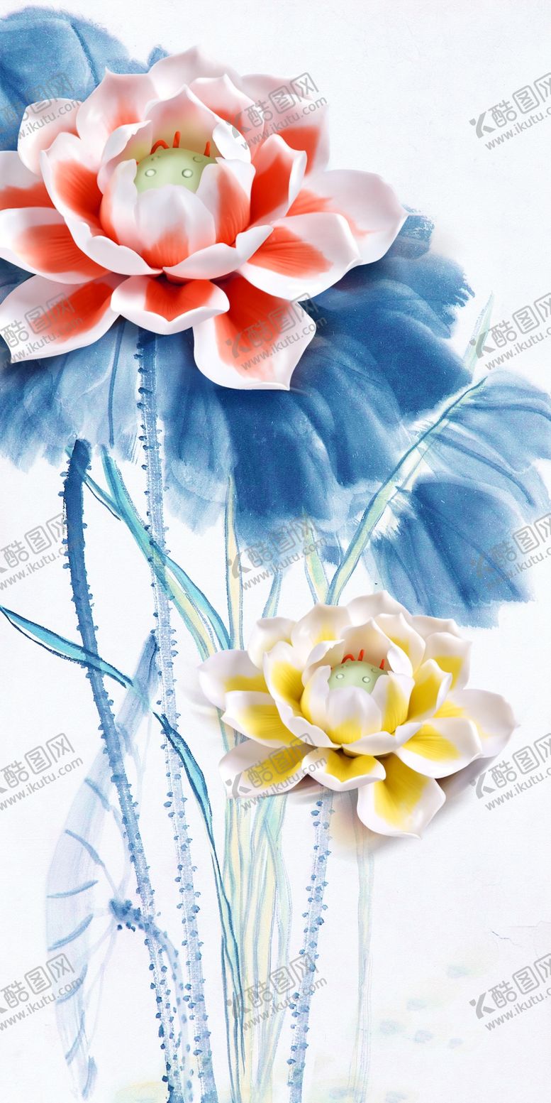 编号：25344105130442523373【酷图网】源文件下载-中式立体花卉玄关画