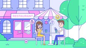 人物生活扁平化图案