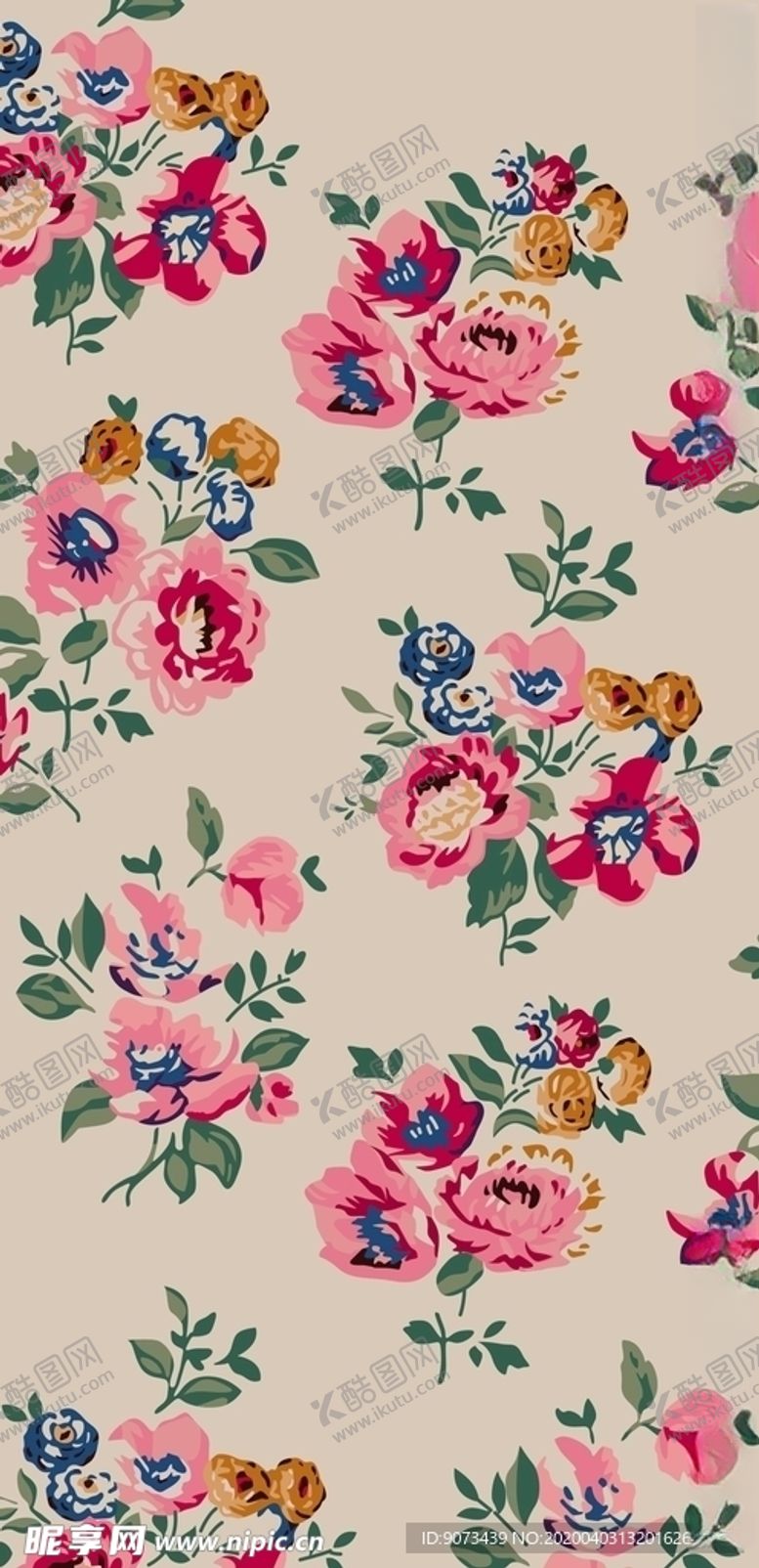 编号：46230009282050554145【酷图网】源文件下载-矢量花纹图案花朵彩色