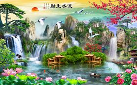 流水生财背景