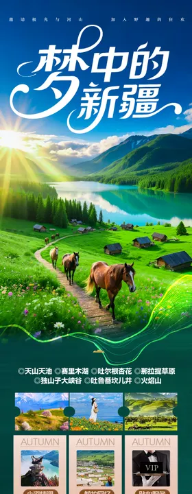 新疆南疆北疆杏花旅游海报
