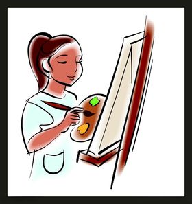 手绘女孩女人美优雅漂亮