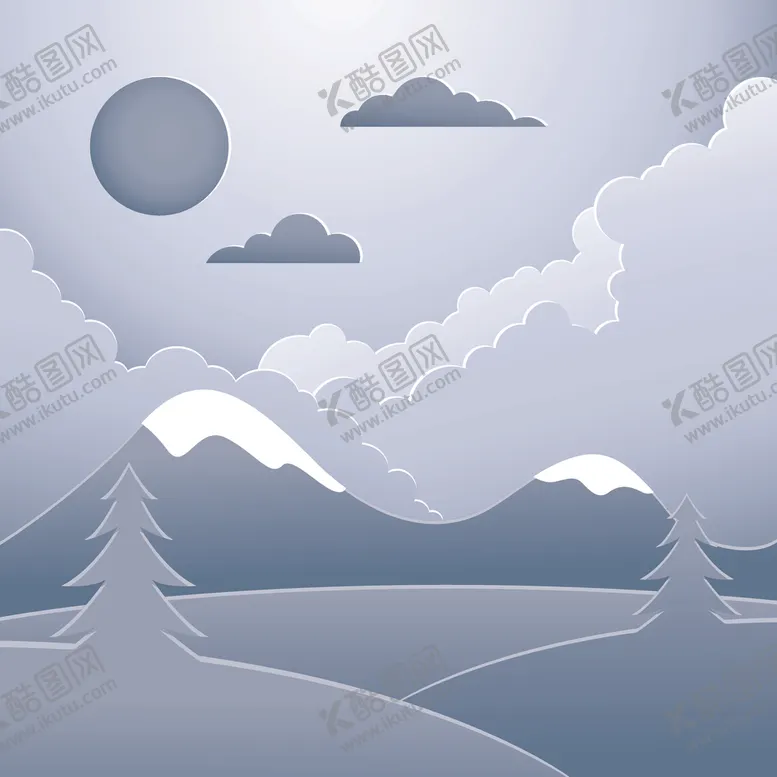 编号：32908206272258079294【酷图网】源文件下载-剪纸风格风景