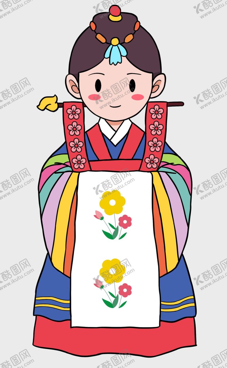 编号：64944702171053349008【酷图网】源文件下载-朝鲜族传统服饰女孩