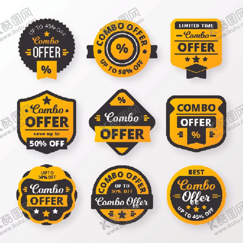 编号：87466709240401142964【酷图网】源文件下载-折扣标签打折优惠券