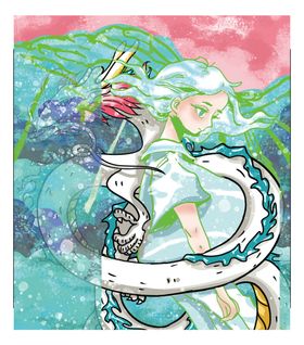 T恤印花服装印花抽象龙