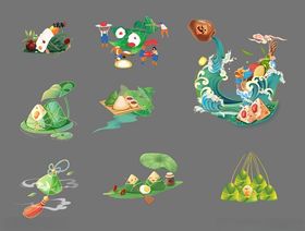 中秋元素插画集合