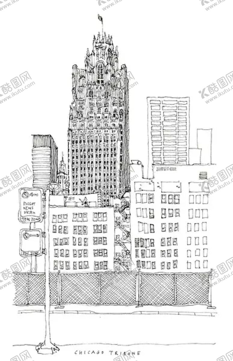 编号：96047509130205132469【酷图网】源文件下载-水彩建筑插画