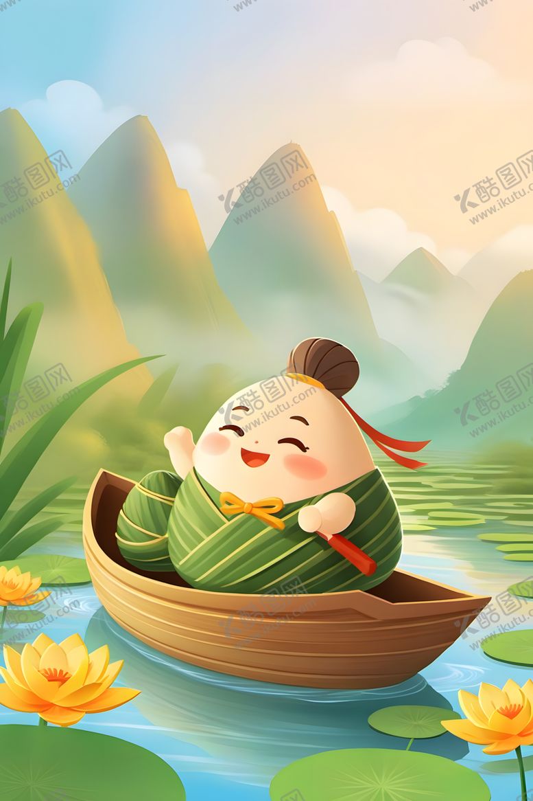 编号：54272702071238579832【酷图网】源文件下载-粽子卡通海报