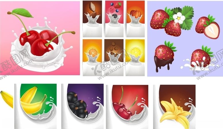 编号：46545309120110087020【酷图网】源文件下载-水果牛奶