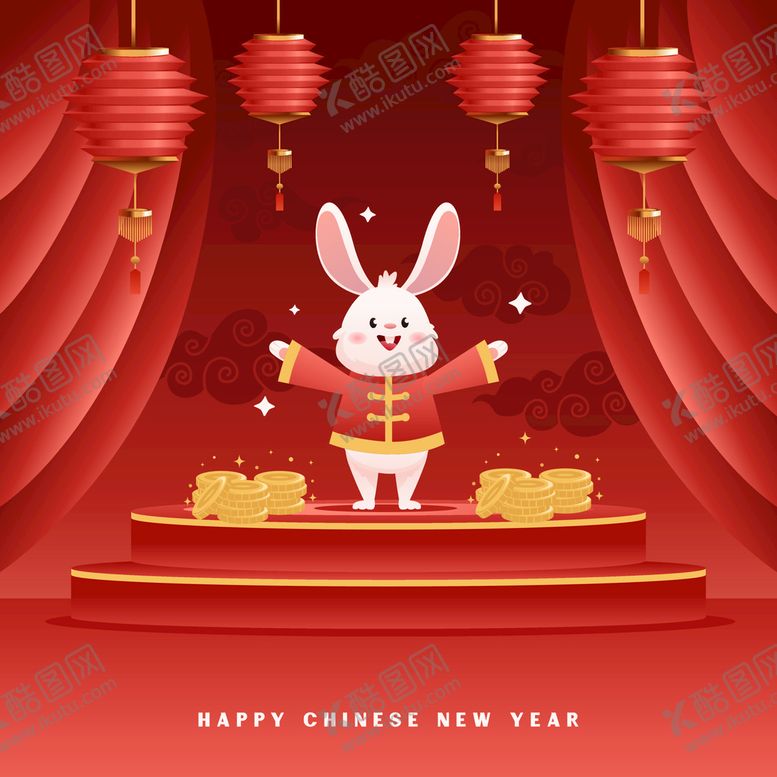 编号：37701211061052325000【酷图网】源文件下载-2023新年海报 卡通兔子