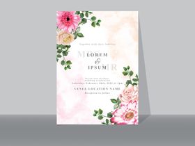 花卉邀请卡小册子作品背景明亮