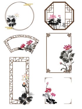 中国风素材山水画复古素材