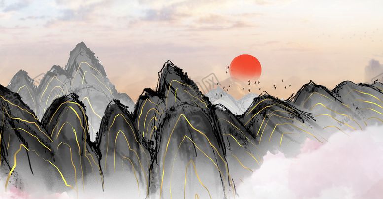 编号：93821610021651121735【酷图网】源文件下载-中国风黑金背景
