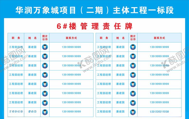 编号：27156807070103114873【酷图网】源文件下载-楼栋管理责任牌