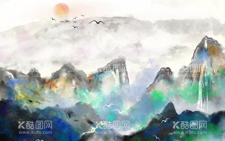 编号：82413009191714003694【酷图网】源文件下载-水墨山水画