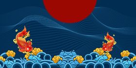 中国风红黄素材新年喜庆背景