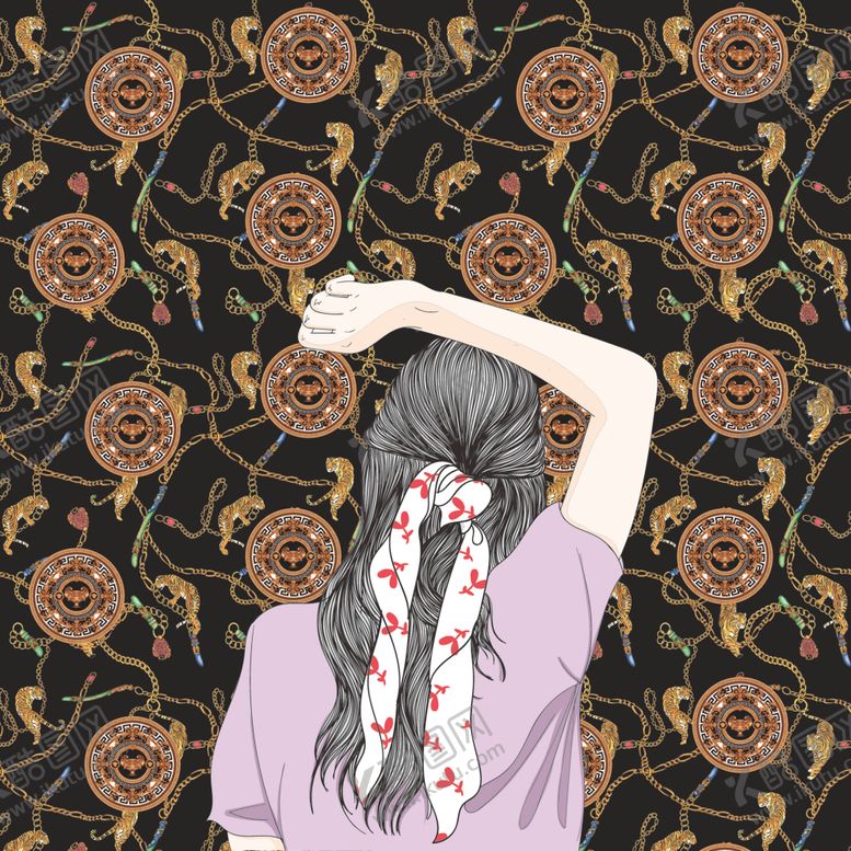 编号：98571305110503208167【酷图网】源文件下载-大牌卫衣美女花链条