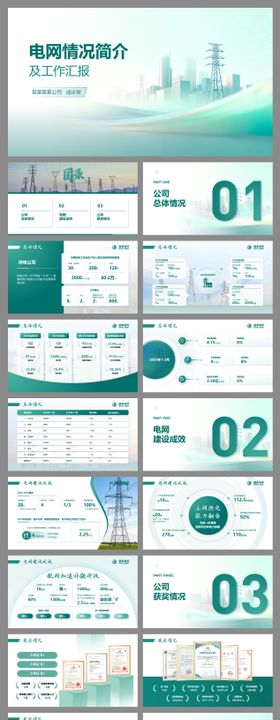青色电力电网公司工作汇报PPT