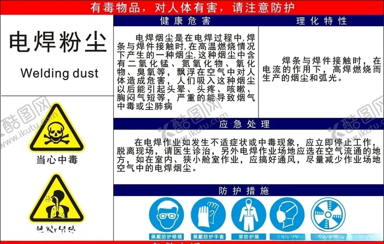 编号：47955907011802372877【酷图网】源文件下载-电焊烟尘职业危害告知卡
