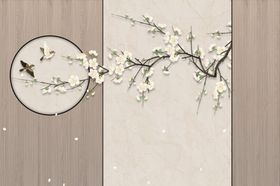 中式格栅背景墙