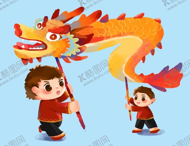 编号：89292703140848446388【酷图网】源文件下载-孩童舞龙