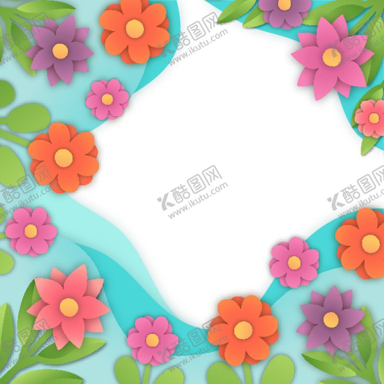 编号：38691212160715233986【酷图网】源文件下载-纸质风格花背景 