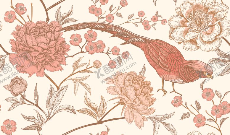 编号：84363011012248186928【酷图网】源文件下载-植物花鸟创意背景图