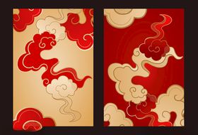 中式祥云图案背景