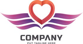 翅膀logo公司创意标识图标简洁
