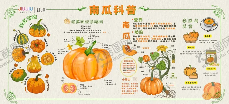 编号：23628501191234509021【酷图网】源文件下载-南瓜科普大全海报