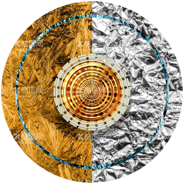 编号：74213412220820002340【酷图网】源文件下载-金箔几何圆时尚艺术挂画装饰画