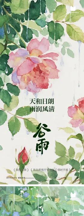 谷雨氛围感海报