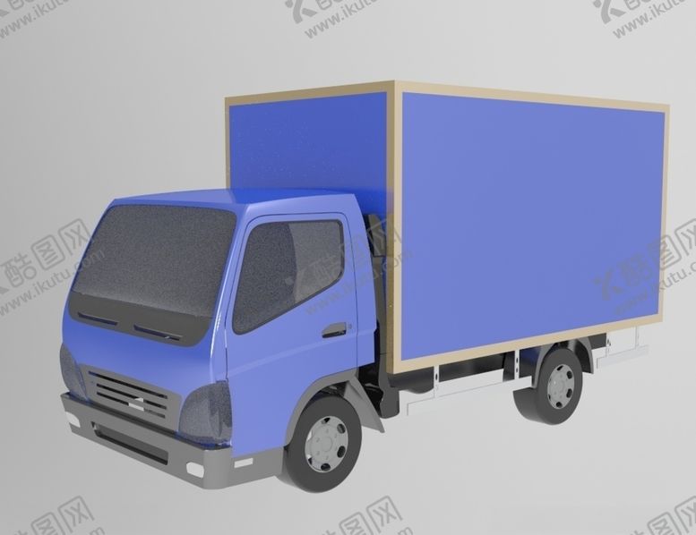 编号：81601910282223118755【酷图网】源文件下载-蓝色小货车3d模型