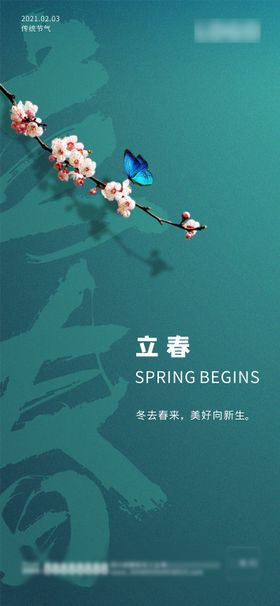 蝴蝶与花立春海报