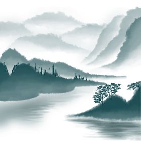 水墨素材毛笔画素材墨迹素材