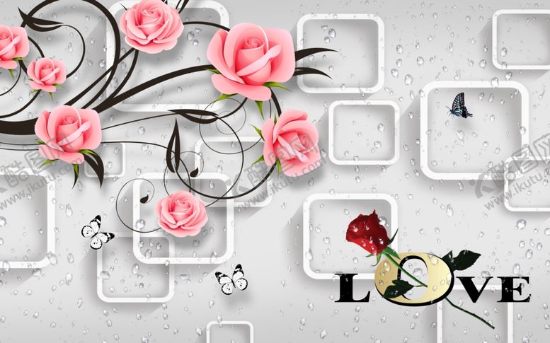 编号：43047509251318298146【酷图网】源文件下载-花卉背景墙