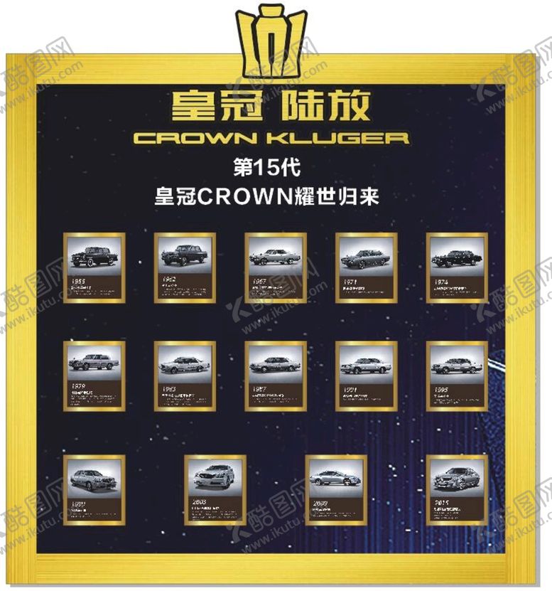 编号：29039501260334148116【酷图网】源文件下载-皇冠陆放第15代历史发展图