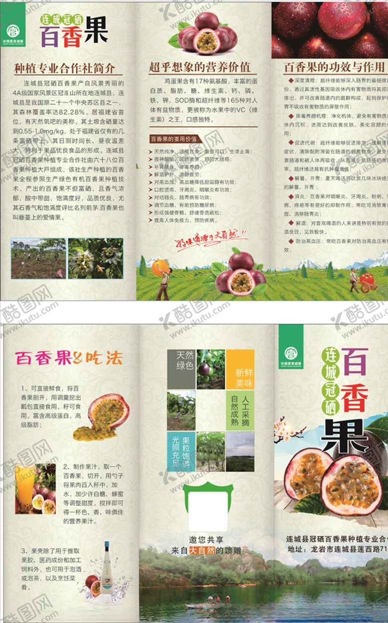 编号：37352510071021259848【酷图网】源文件下载-百香果折页