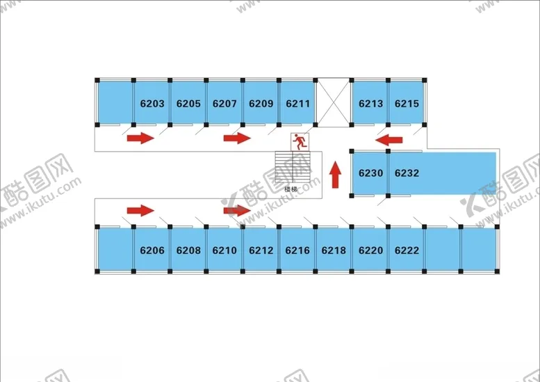 编号：23378806261542372260【酷图网】源文件下载-消防平面疏散图