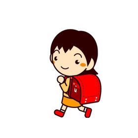 卡通背书包小人