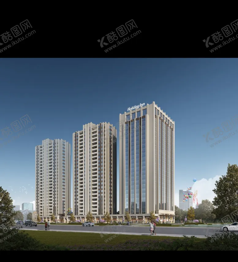 编号：26934904232112185930【酷图网】源文件下载-建筑室外小区高层效果图