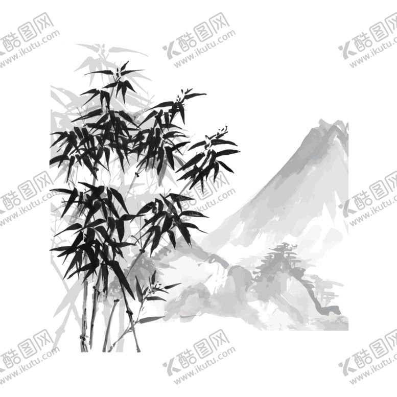 编号：19794209251528432298【酷图网】源文件下载-水墨竹子
